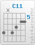 Chord C11 (8,x,8,7,6,6)